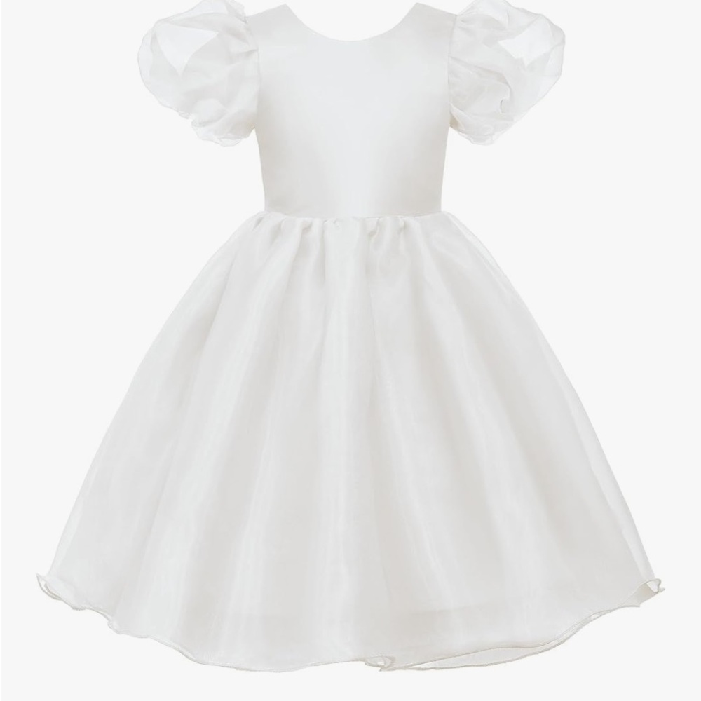 Elegant White Kids Formal Dress